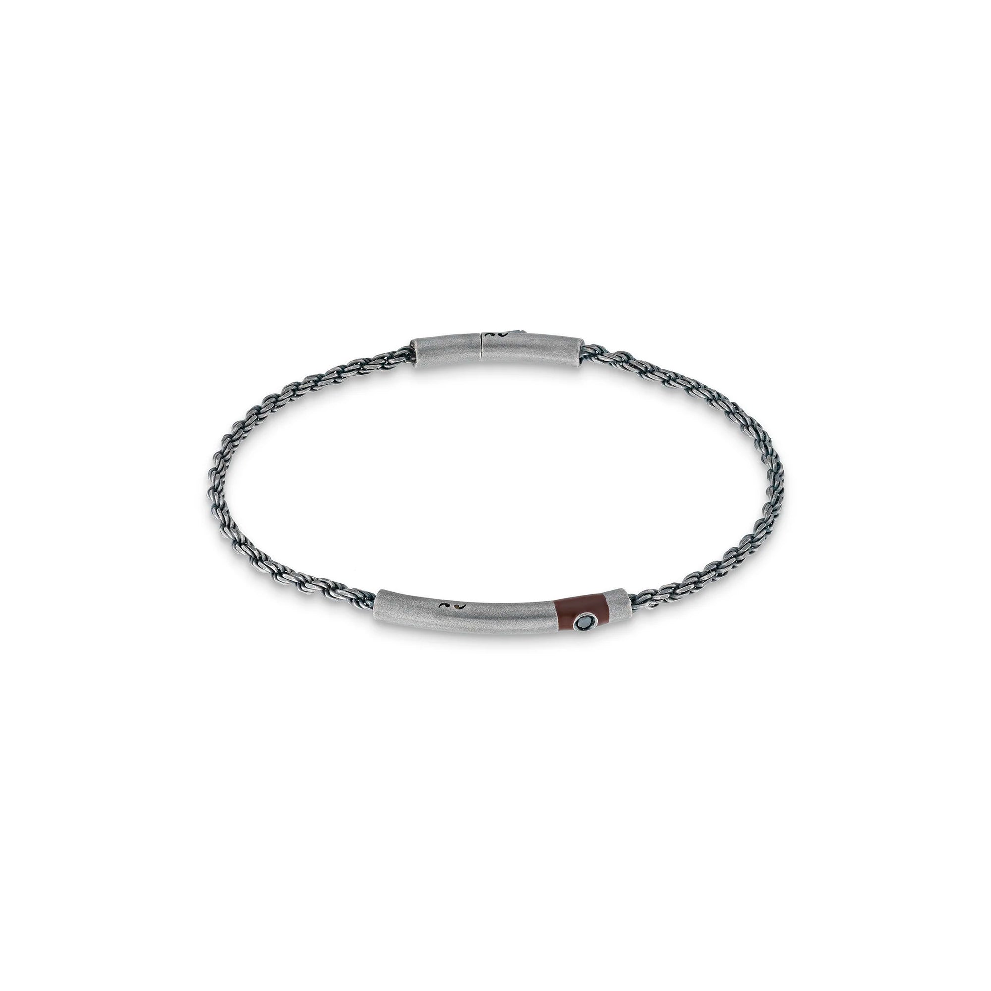 Piocha Plata Esmalte Burdeo