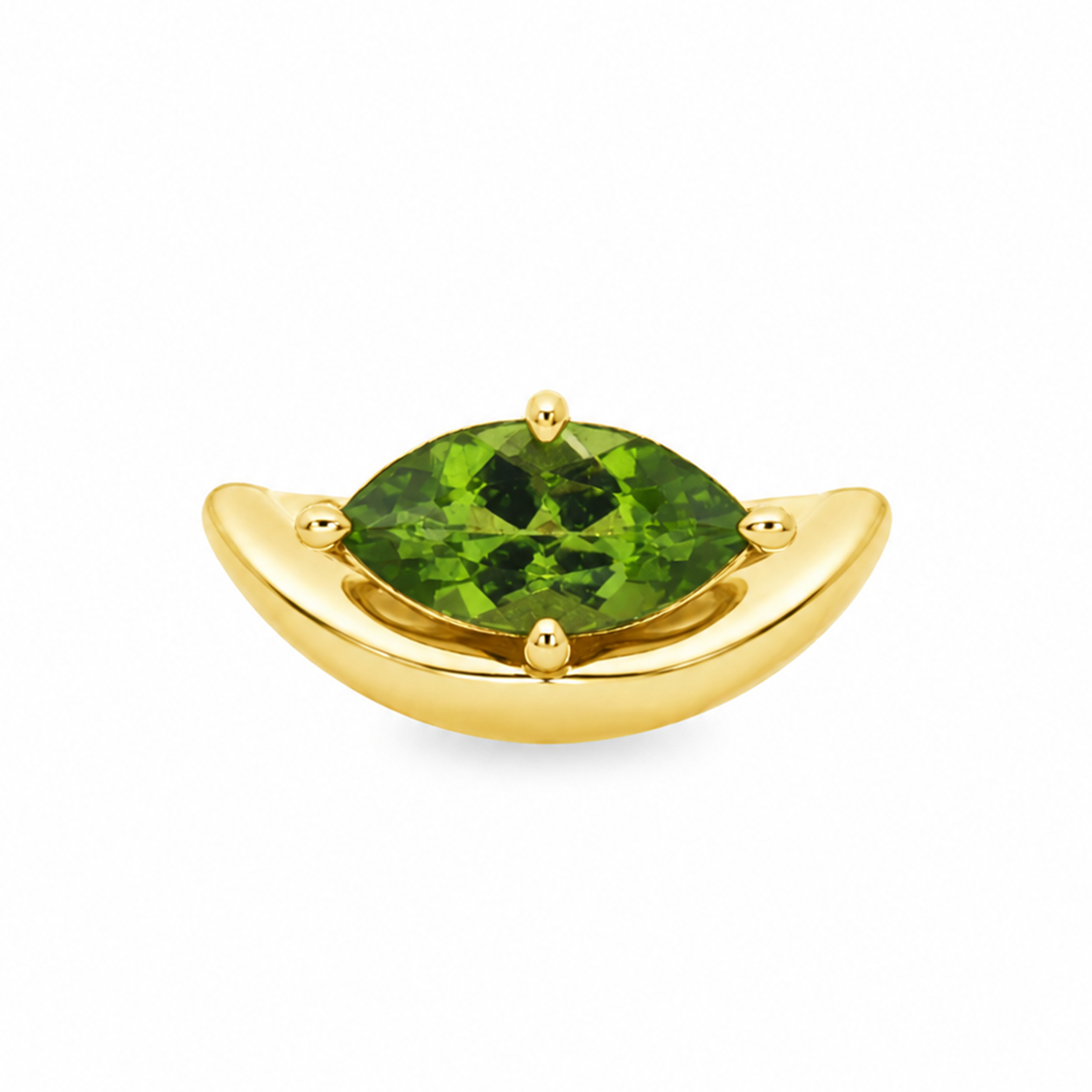 Anillo Pinkie Wave Marquise Green