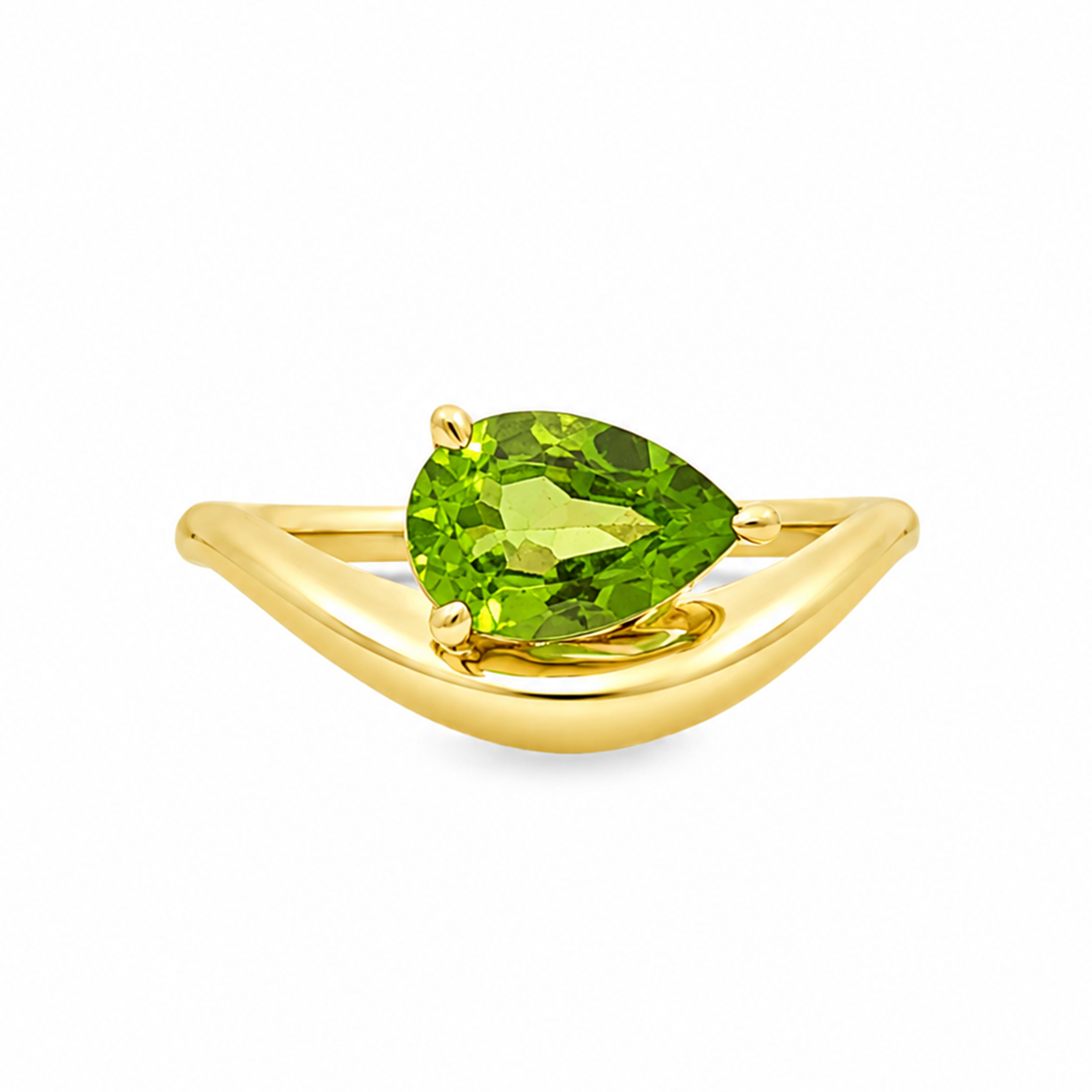 Anillo Pinkie Wave Drop Green