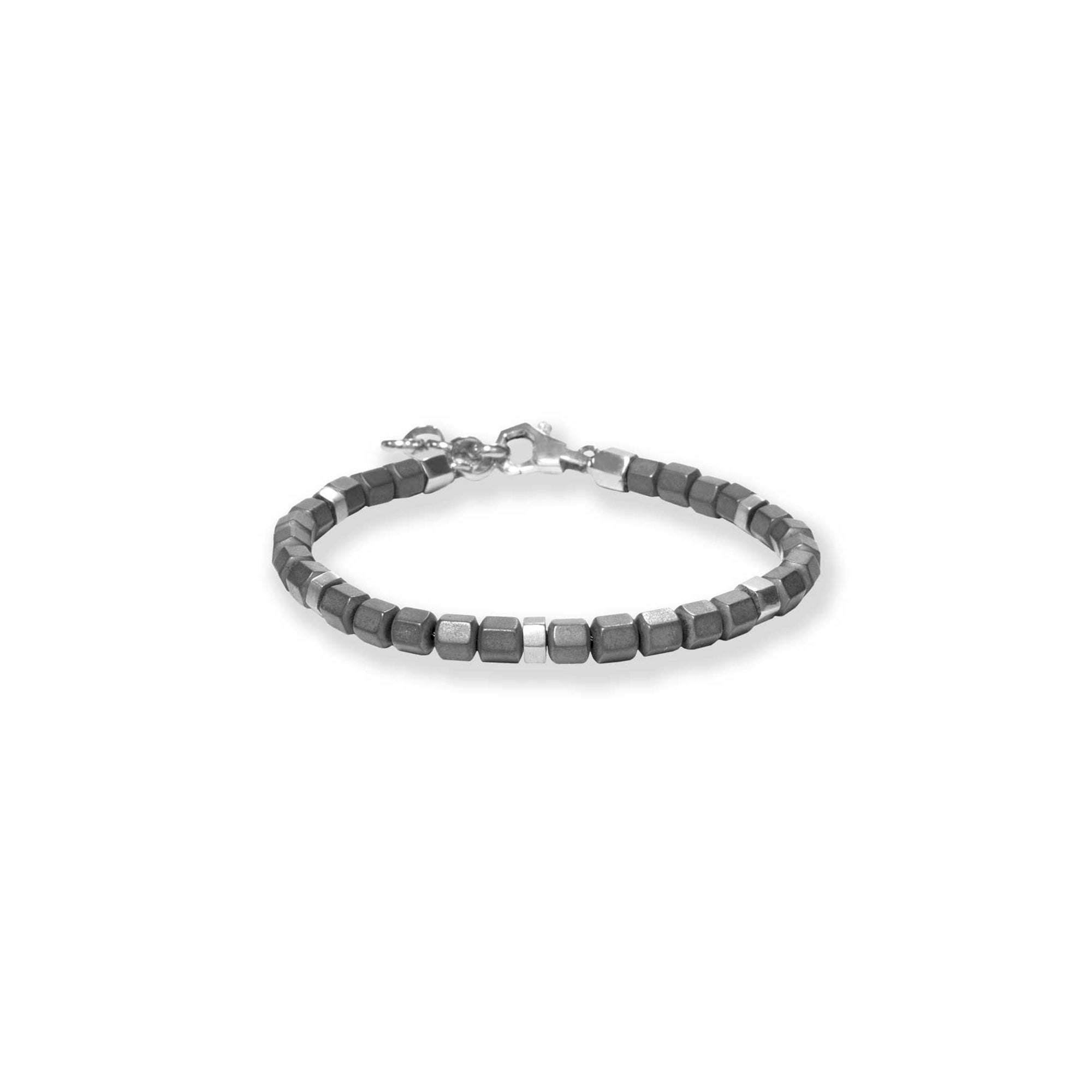 Pulsera Hematite Plata